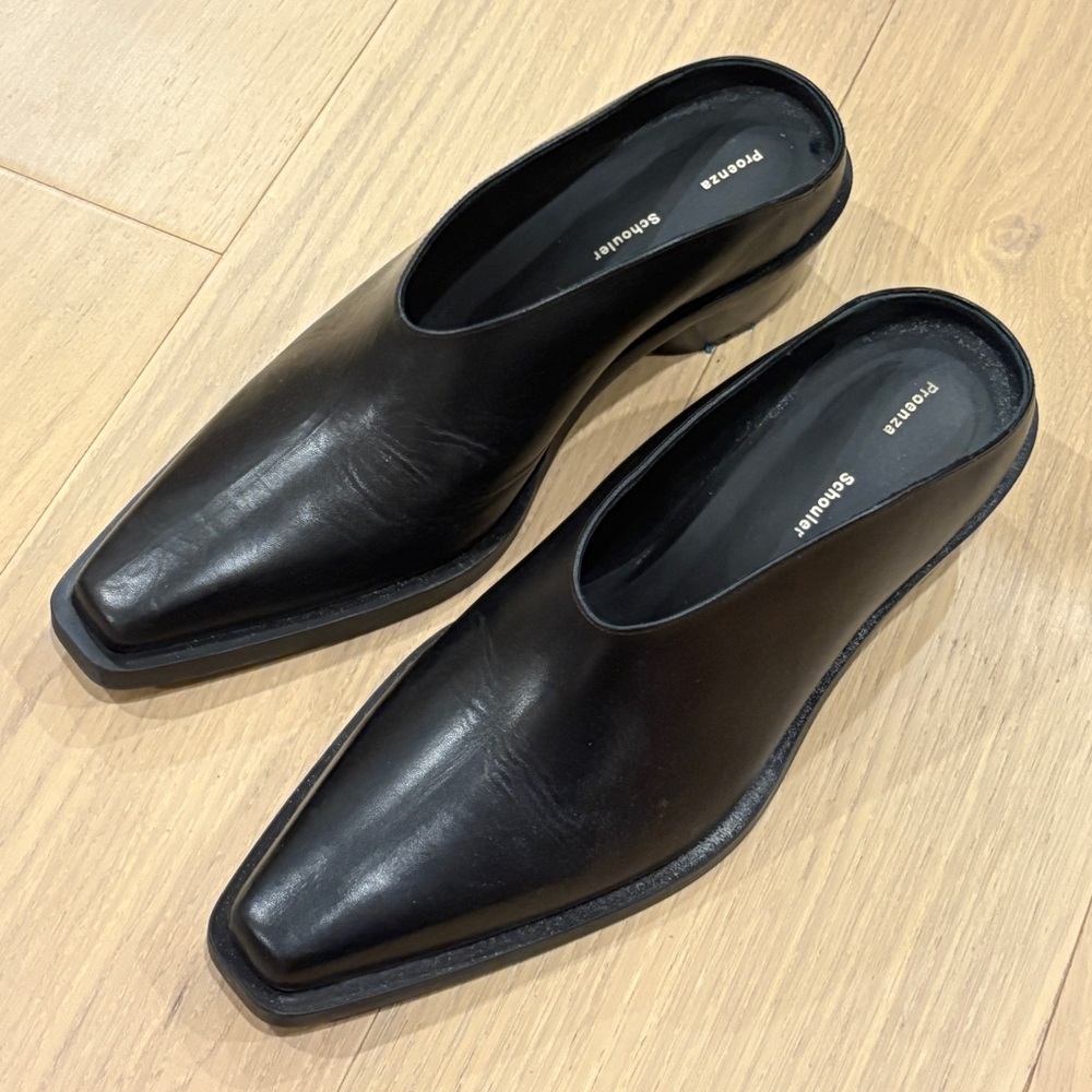 Proenza Schouler Black Bronco Mules – Size 40.5